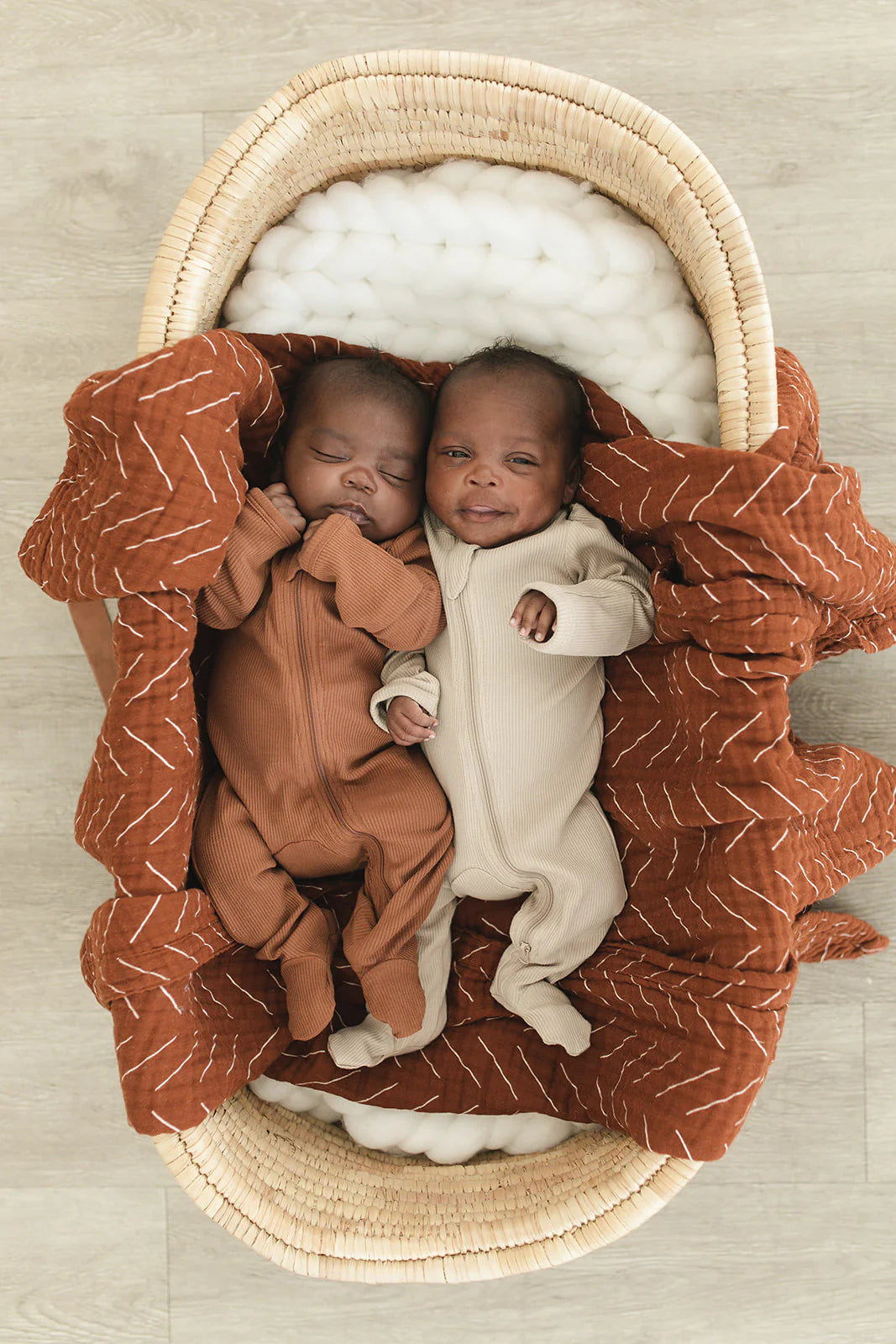 Rust Organic Ribbed Footed Sleeper