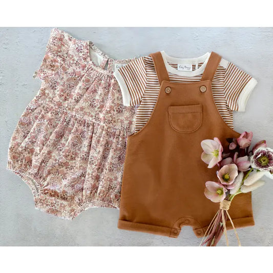 Spring Toffee Short Overalls