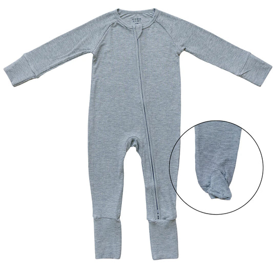 Heather Grey Ribbed Bamboo Sleeper