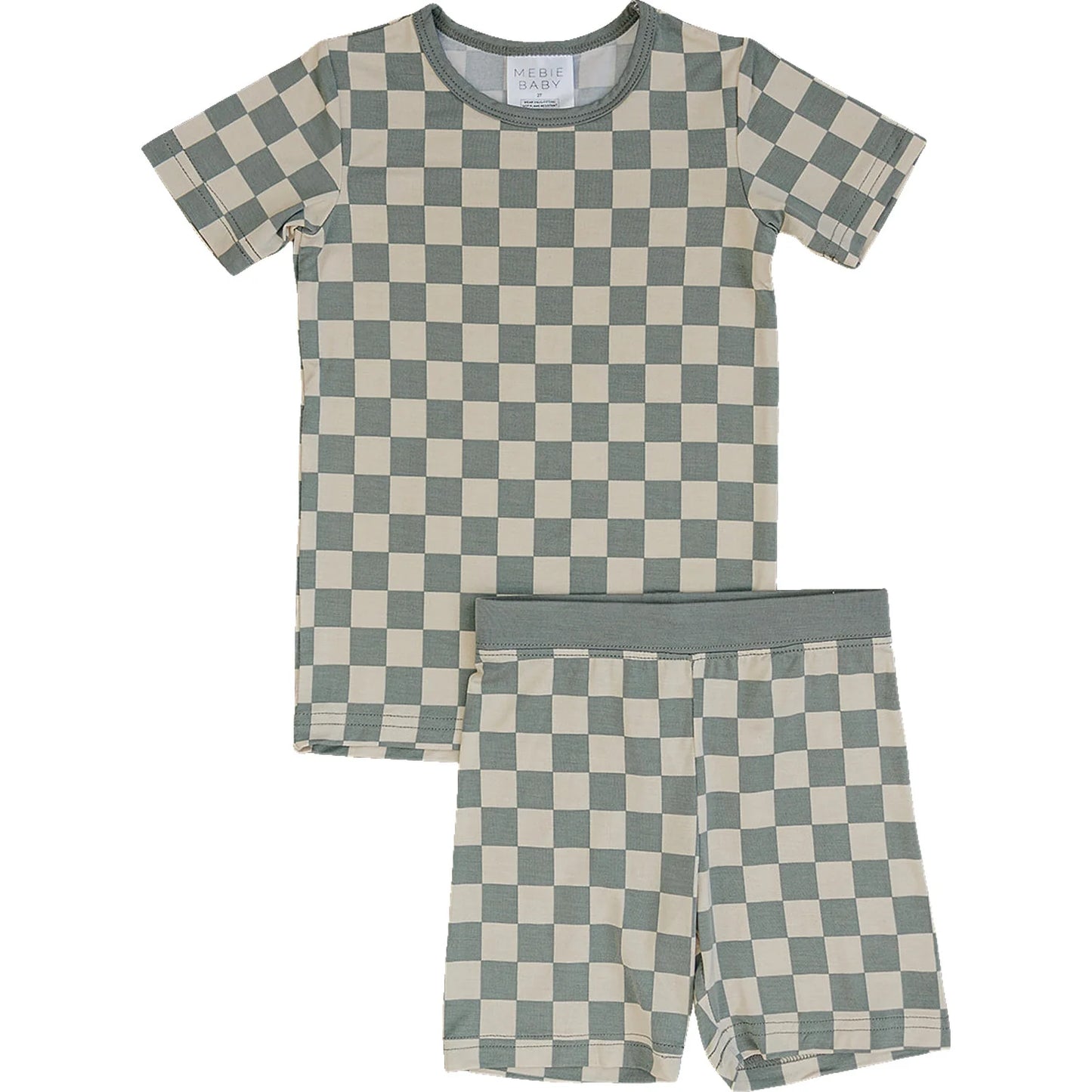 Light Green Checkered Shorts set