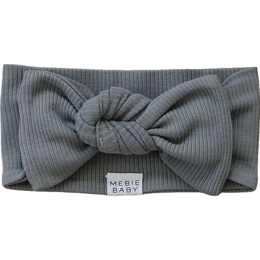 Ribbed Organic Cotton Grey Head Wrap