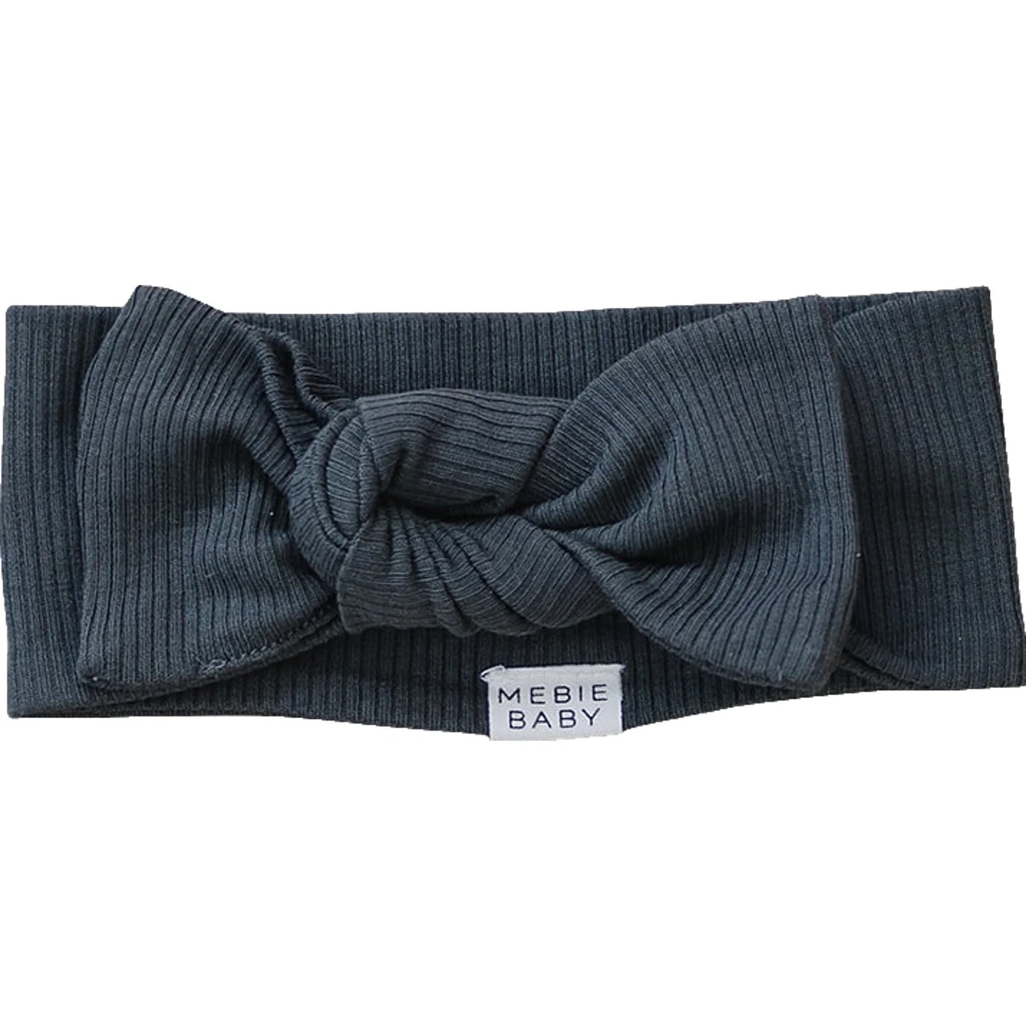 Ribbed Organic Cotton Charcoal Head Wrap