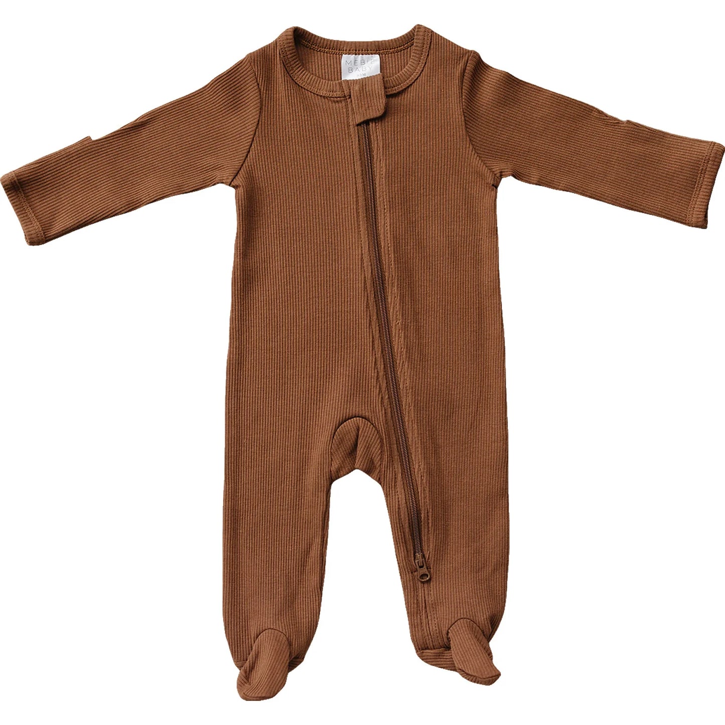 Rust Organic Ribbed Footed Sleeper