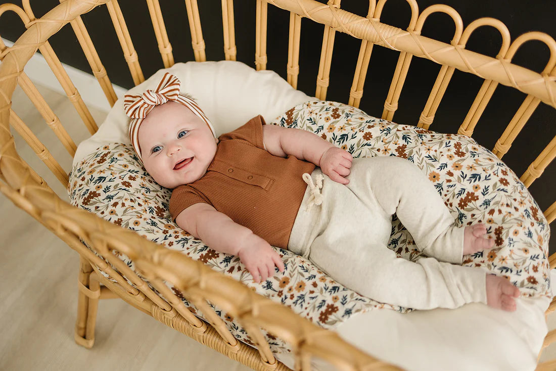 Rust Ribbed Organic Bodysuit with Snaps