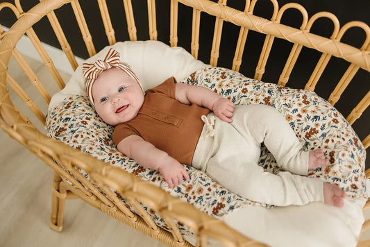 Rust Ribbed Organic Bodysuit with Snaps