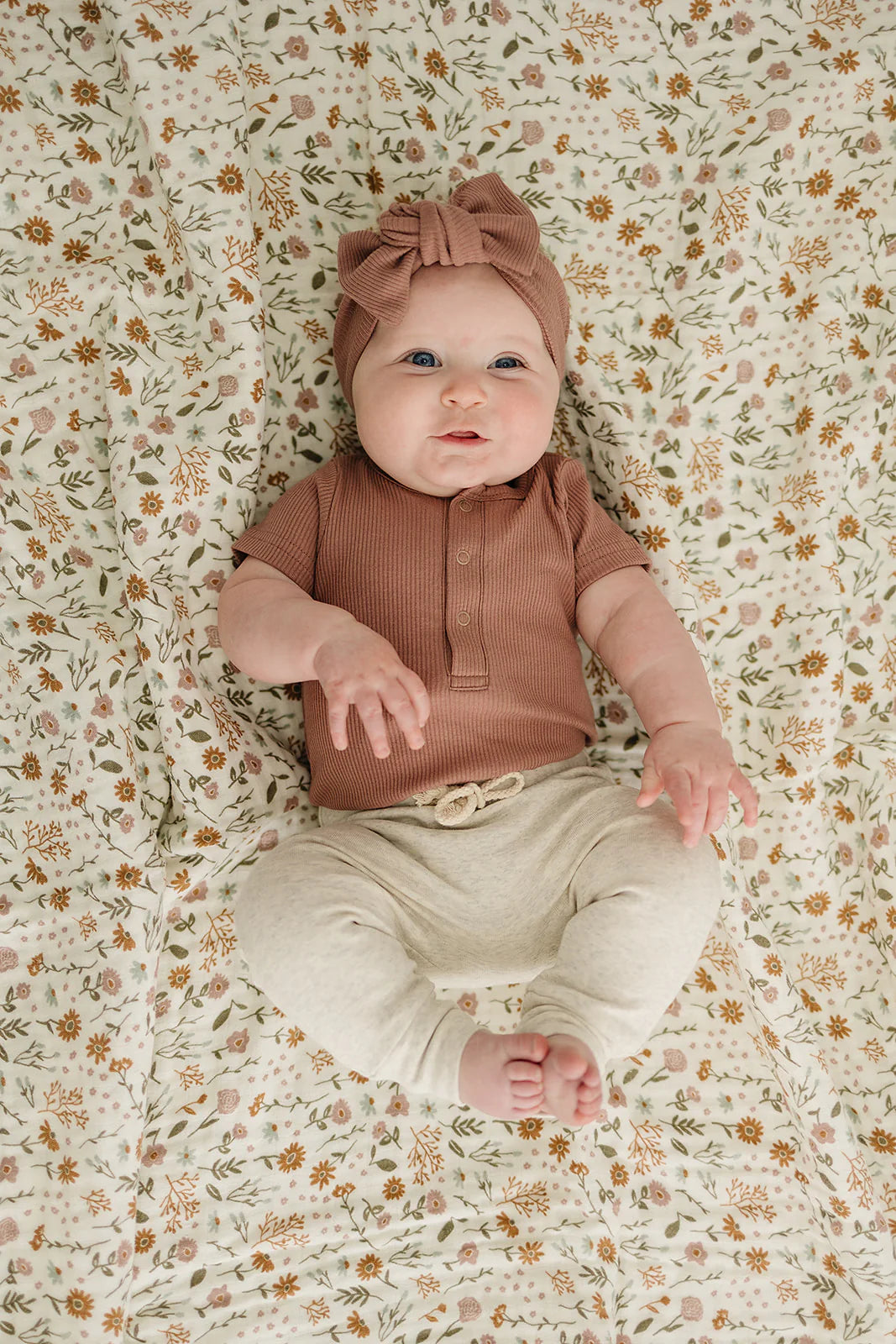 Dusty Rose Ribbed Organic Bodysuit with Snaps