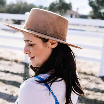 Adult Vegan Boater Hat Taupe