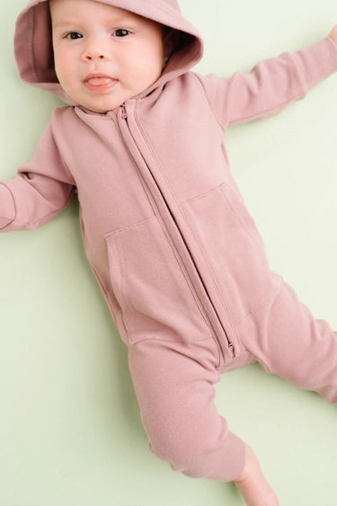 Plum Hooded Jumpsuit