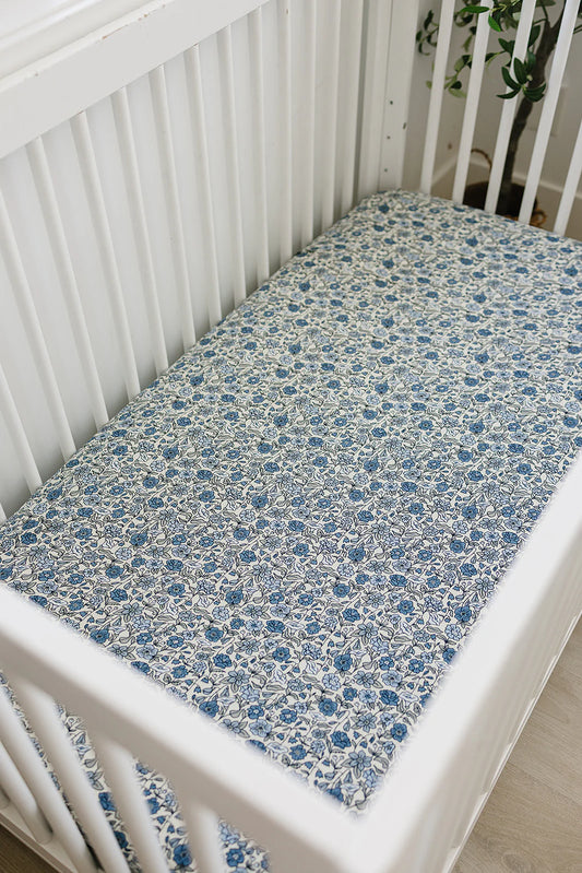 Bluebell Pointelle Bamboo Stretch Crib Sheet