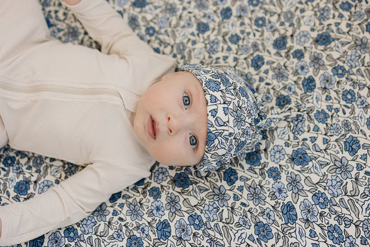 Bluebell Pointelle Bamboo Newborn Hat