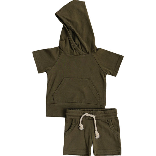 Olive Hooded Pocket Set