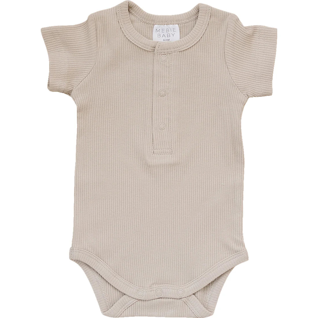 Oatmeal Ribbed Organic Bodysuit with Snaps