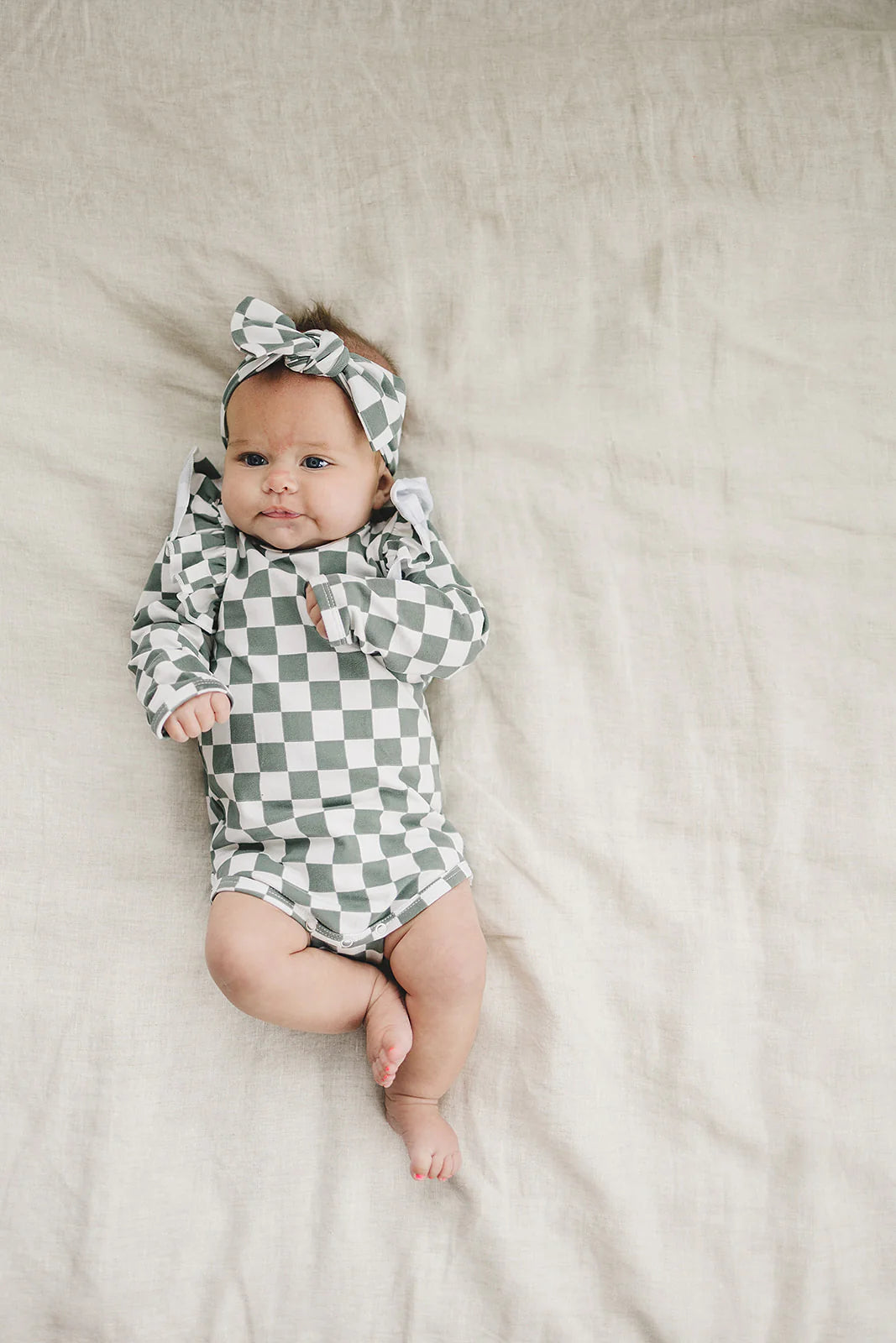 Green Checkered Head Wrap