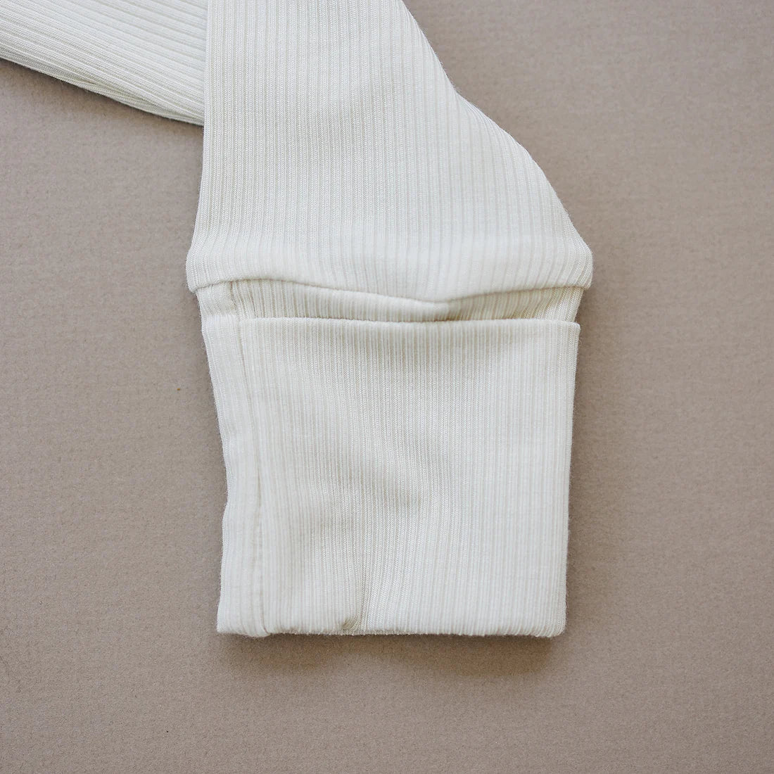 Cream Ribbed Bamboo Sleeper