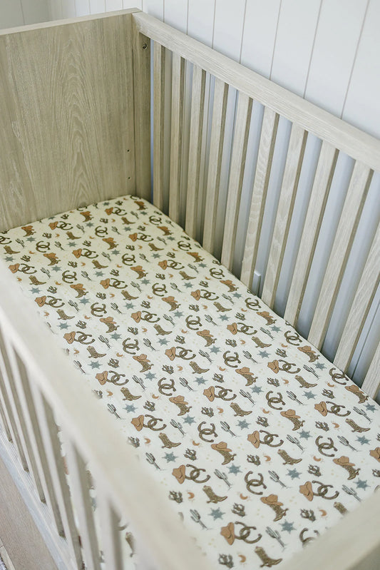 Outlaw Cowboy Muslin Crib Sheet