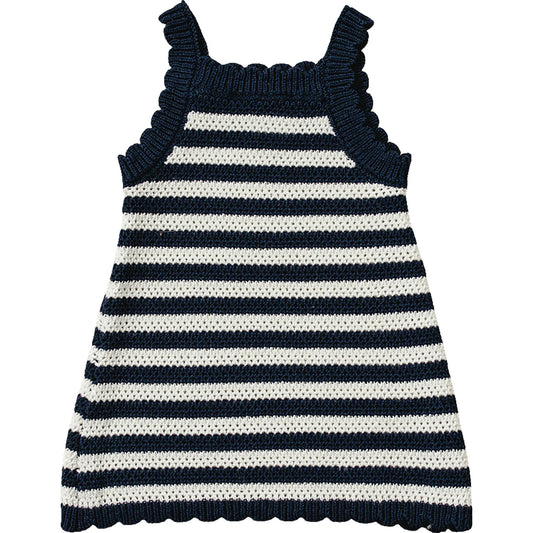 Navy Striped Knit Tank Dress