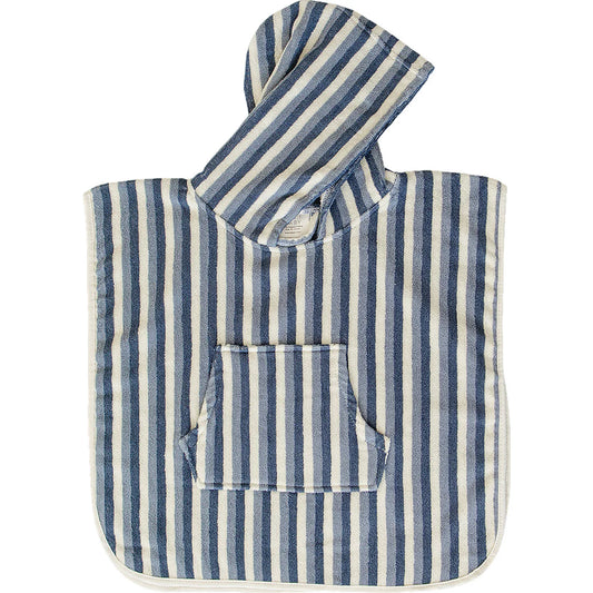 Blue Striped Organic Beach Poncho