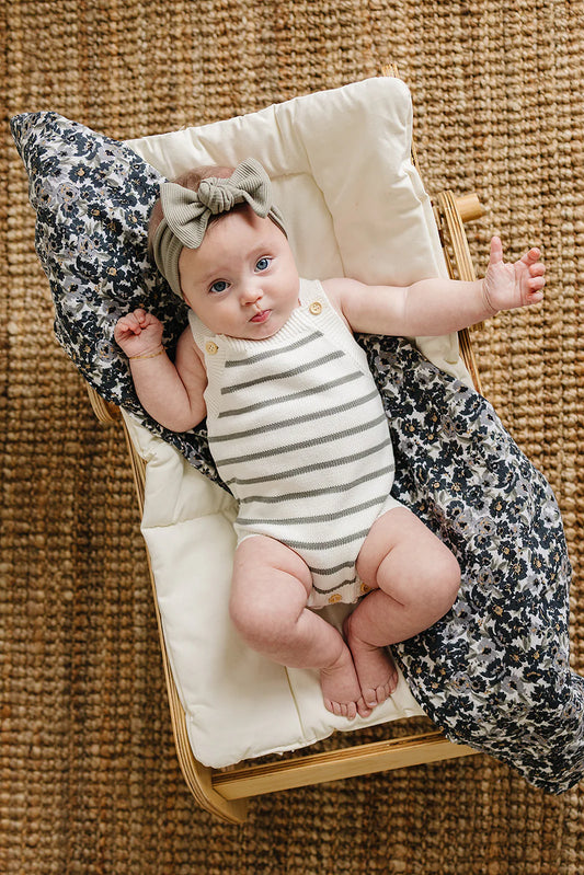 Sage Striped Knit Romper