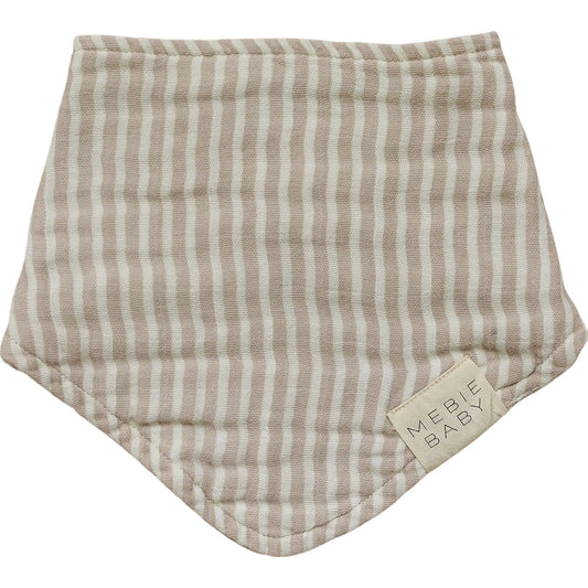 Taupe Striped Muslin Bib