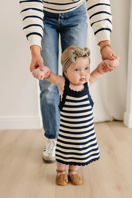 Navy Striped Knit Tank Dress
