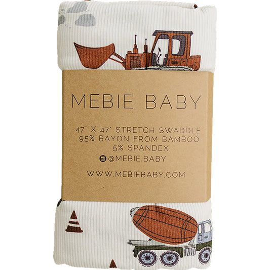 Construction Bamboo Stretch Swaddle Blanket