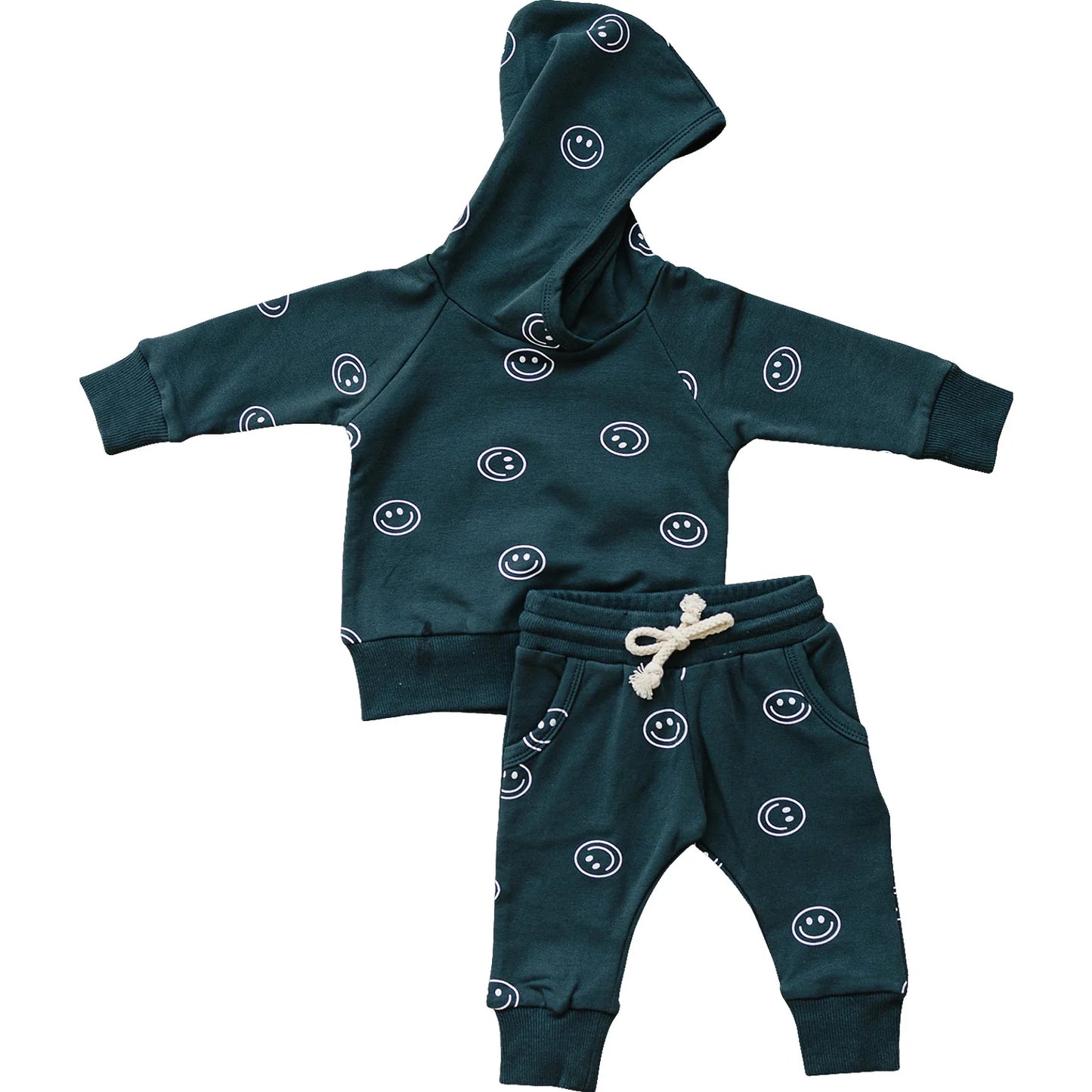 Smiley Hooded French Terry Set