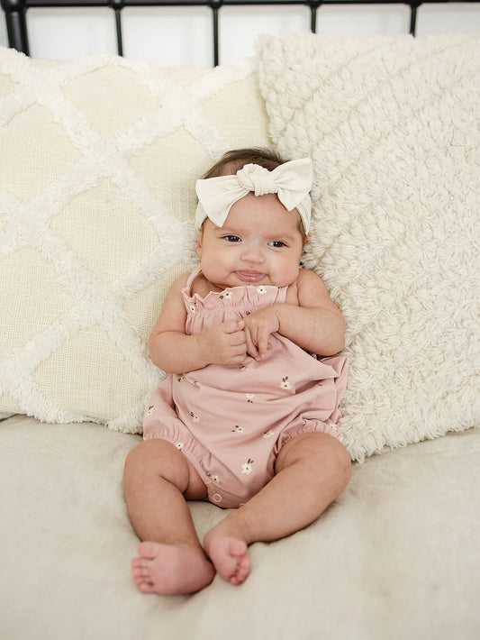 Pink Floral Bubble Romper