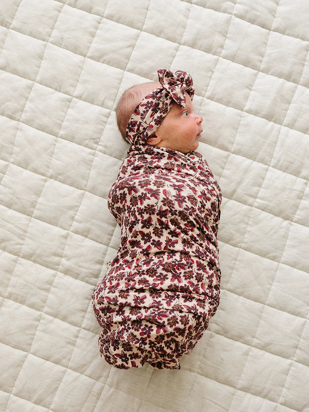 Antique Floral Ribbed Stretch Swaddle