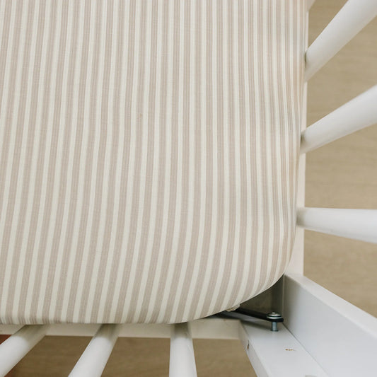 Taupe Striped Ribbed Bamboo Stretch Crib Sheet