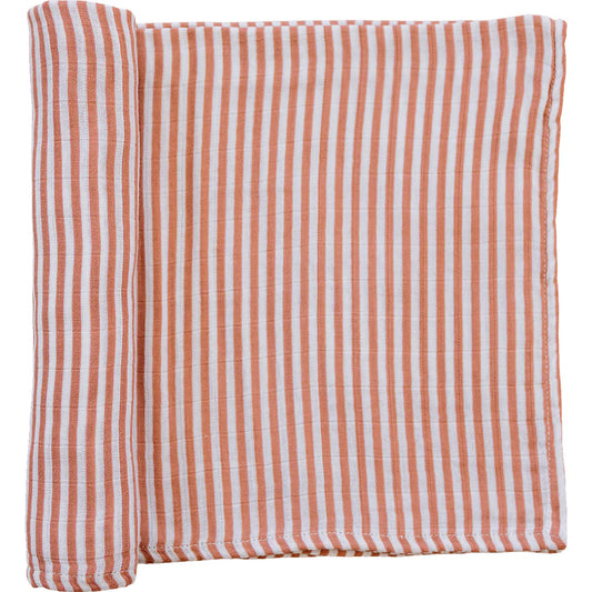 Pink Striped Muslin Swaddle Blanket