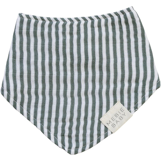 Green Striped Muslin Bib
