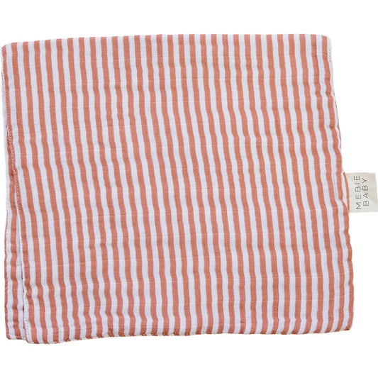 Pink Striped Muslin Burp Cloth