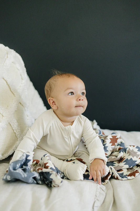 Cream Ribbed Bamboo Sleeper