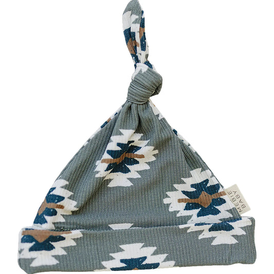 Southwest Aztec Ribbed Bamboo Newborn Hat