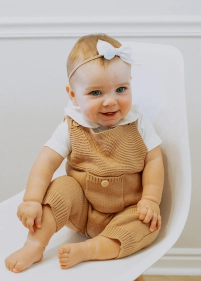 Ezra Latte Knit Overalls