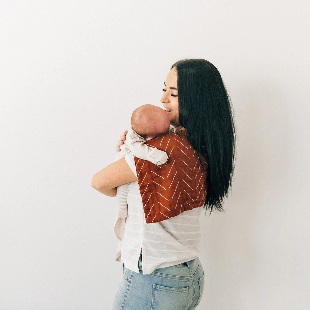 Rust Mudcloth Muslin Burp Cloth