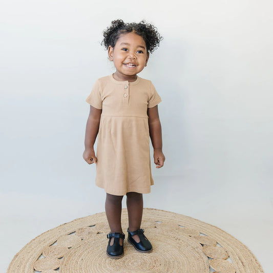 Cafe Organic Ribbed Cotton Dress