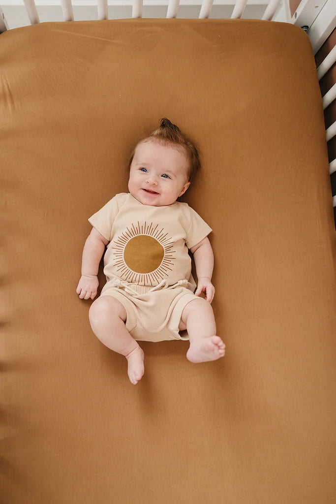 Mustard Stretch Crib Sheet