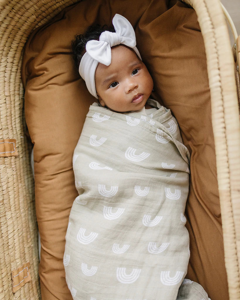 Sand Rainbow Muslin Swaddle Blanke