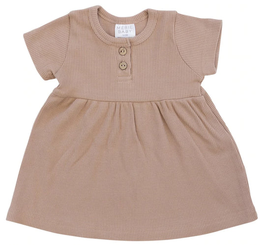 Pale Pink Organic Ribbed Cotton Dress