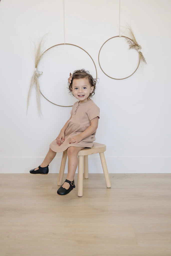 Pale Pink Organic Ribbed Cotton Dress