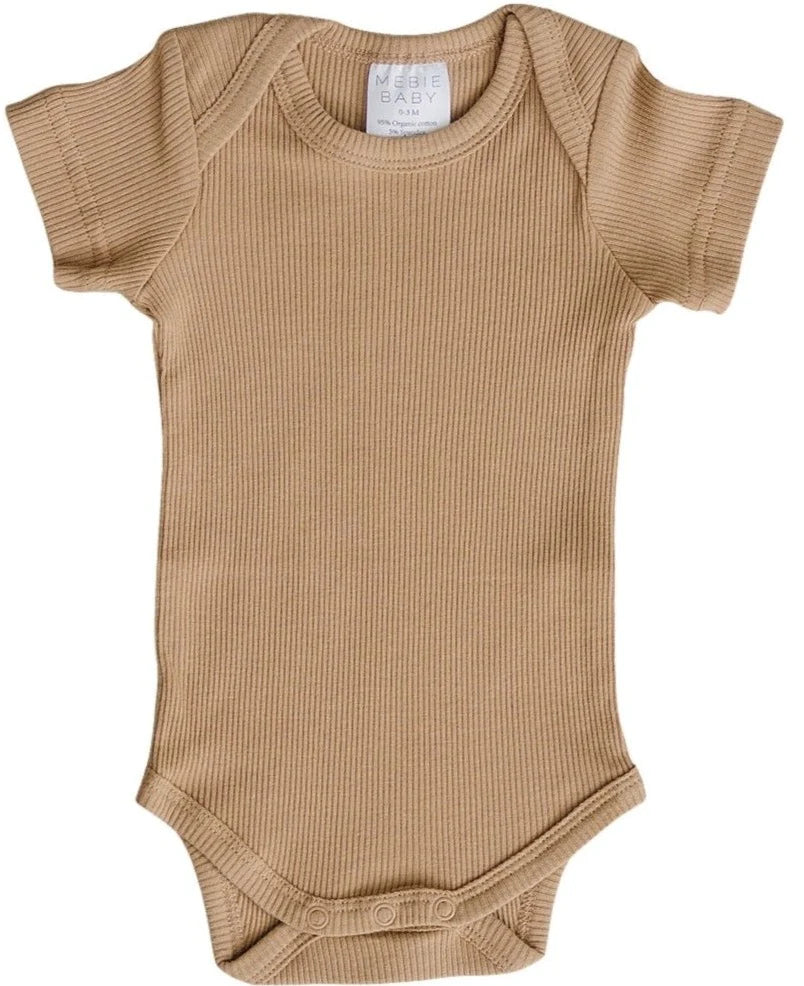 Cafe Organic Cotton Short Sleeved Ribbed Bodysuit