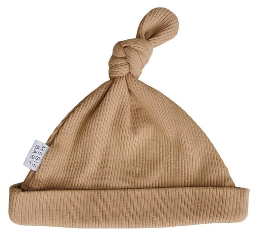 Ribbed Organic Cafe Newborn Hat