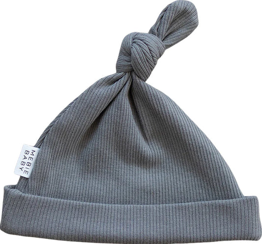 Ribbed Organic Grey Newborn Hat