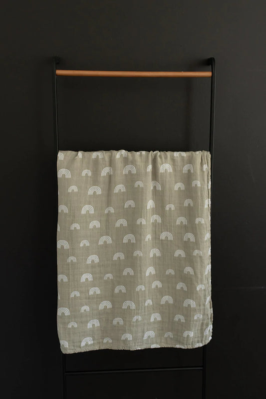 Sand Rainbow Muslin Swaddle Blanke