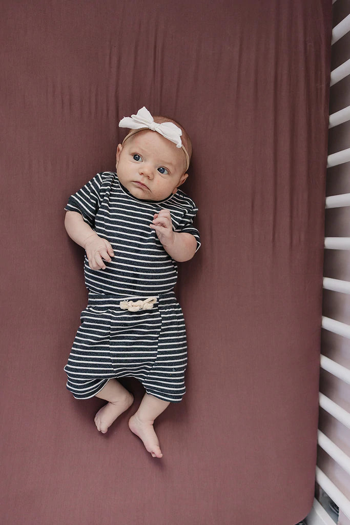 Plum Stretch Crib Sheet
