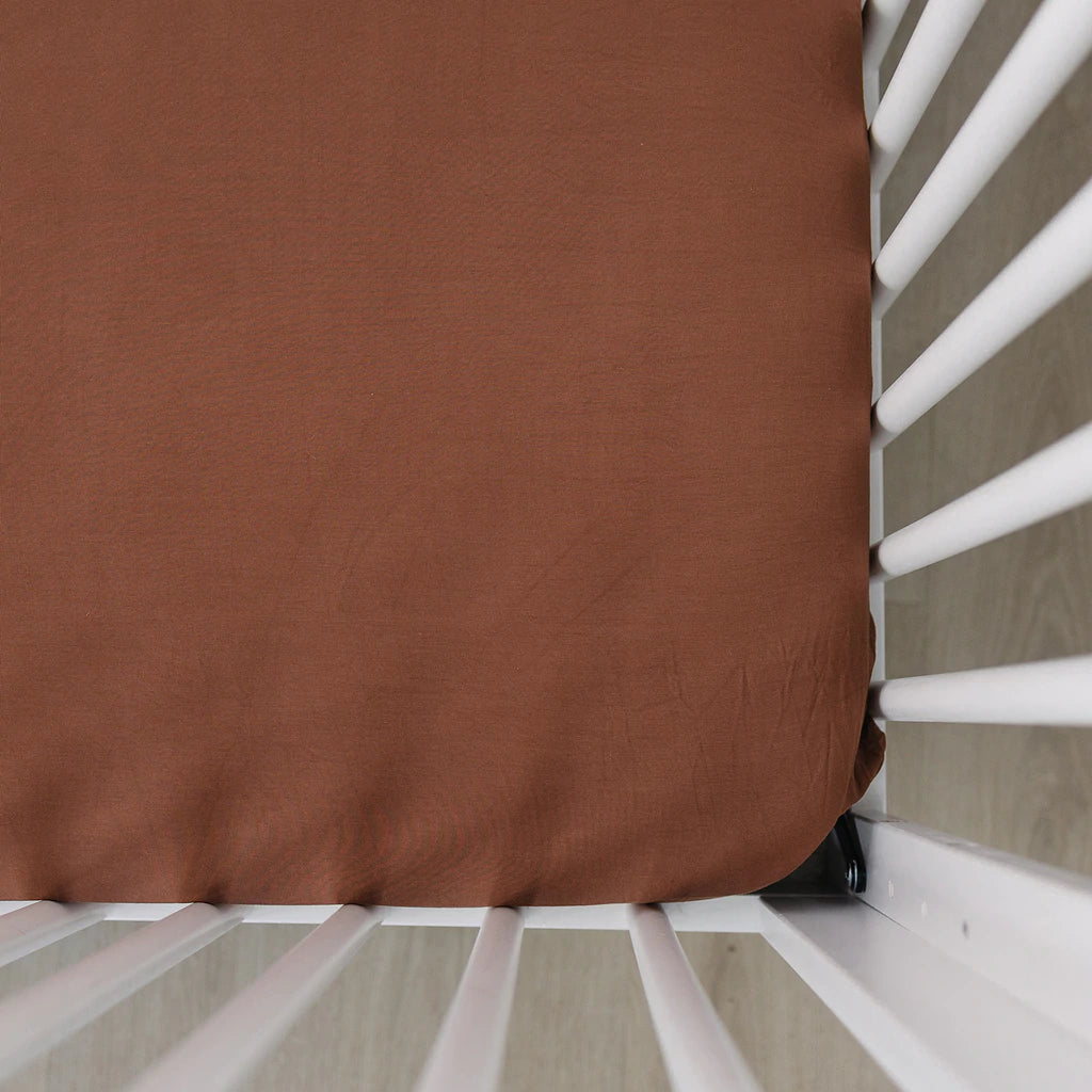 Rust Stretch Crib Sheet