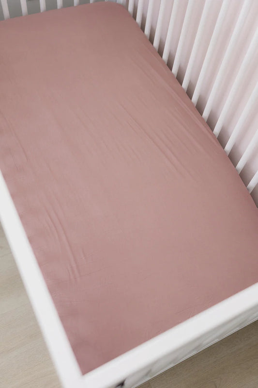 Dusty Rose Stretch Crib Sheet
