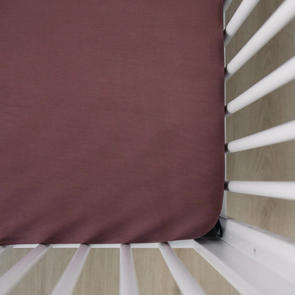 Plum Stretch Crib Sheet