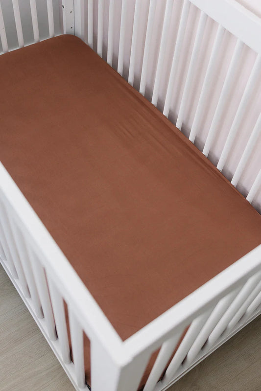 Rust Stretch Crib Sheet